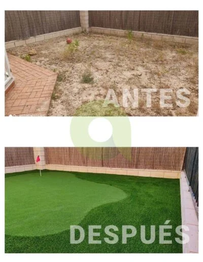 Instalación césped artificial golf