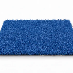 Ilustración de césped artificial para pádel texturizado de 12 mm azul, con rizo compacto sobre fondo blanco