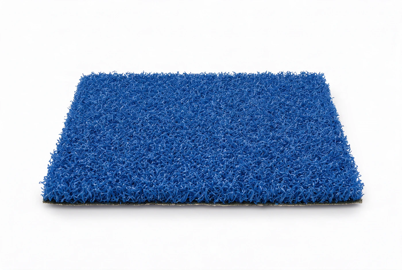 Ilustración de césped artificial para pádel texturizado de 12 mm azul, con rizo compacto sobre fondo blanco